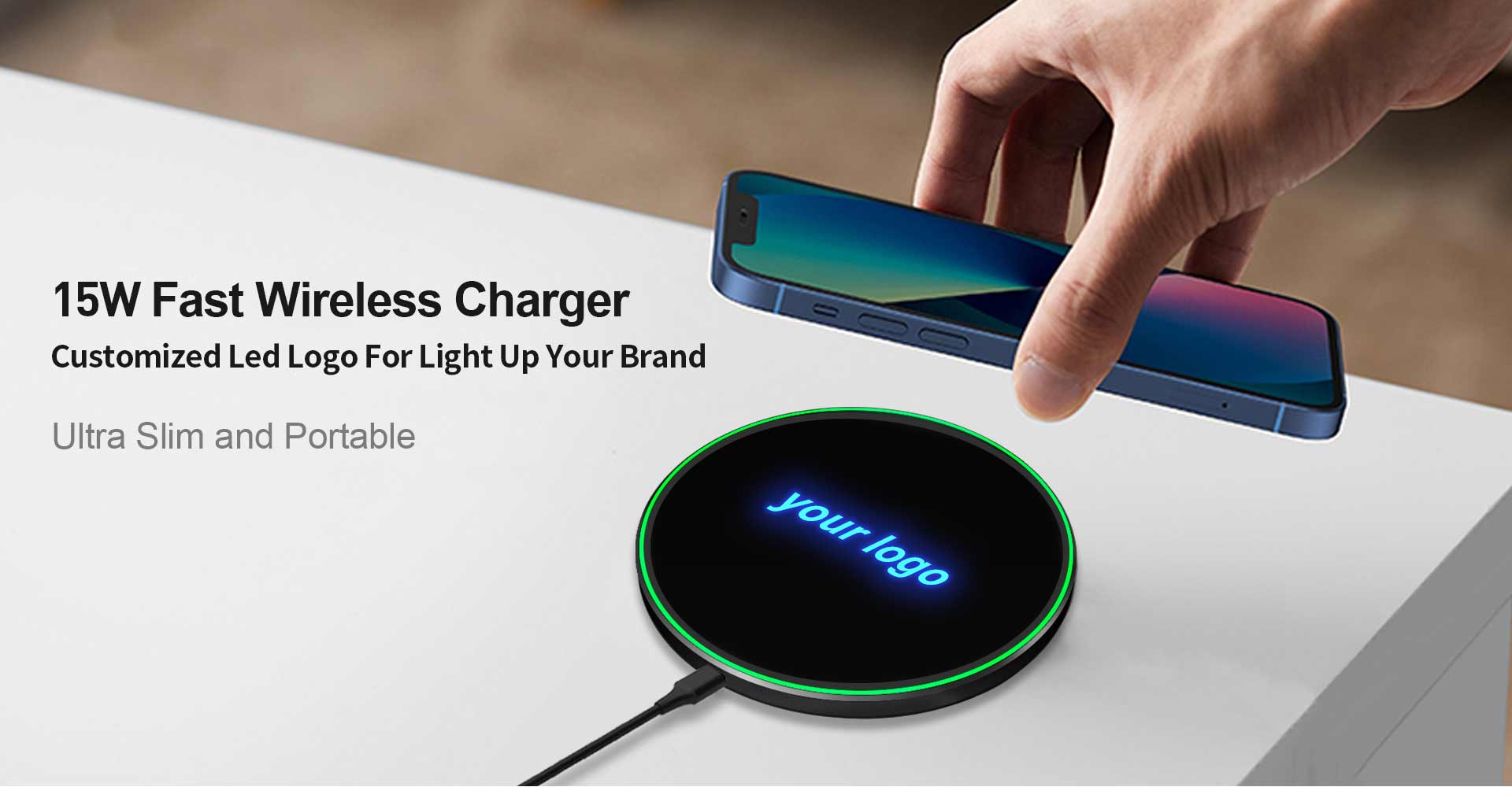 15W Light Up Logo Fast Wireless Charger-ESWL-01 – Wireless Charger ...